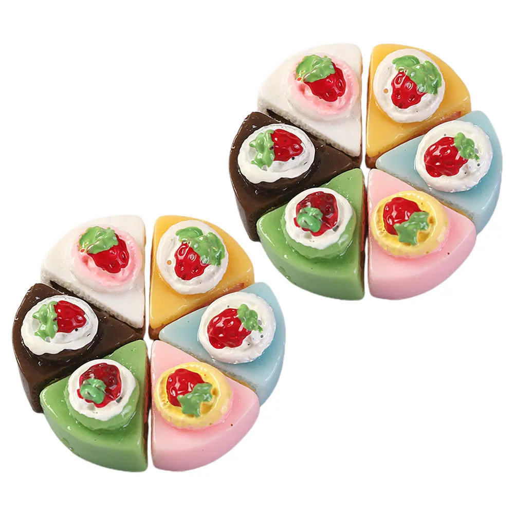 12 Stuks Miniatuur Taart Selectie Decoratieve Pretend Food Mini Dessert Set Mini Keuken Scène Ornament Miniatuur Dessert Cake