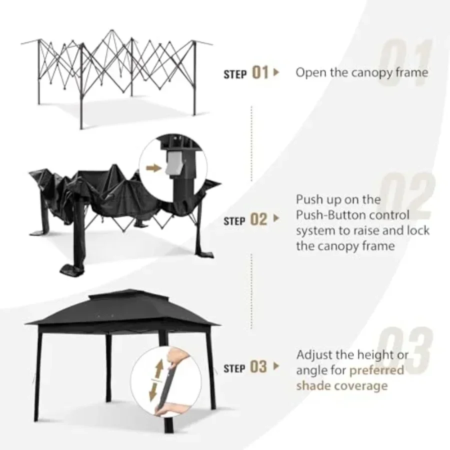 Pop up Gazebo 11x11   Tent with Mesh Netting Patio Gazebo with 121 Square Feet of Shade 4 Weight Bags Included