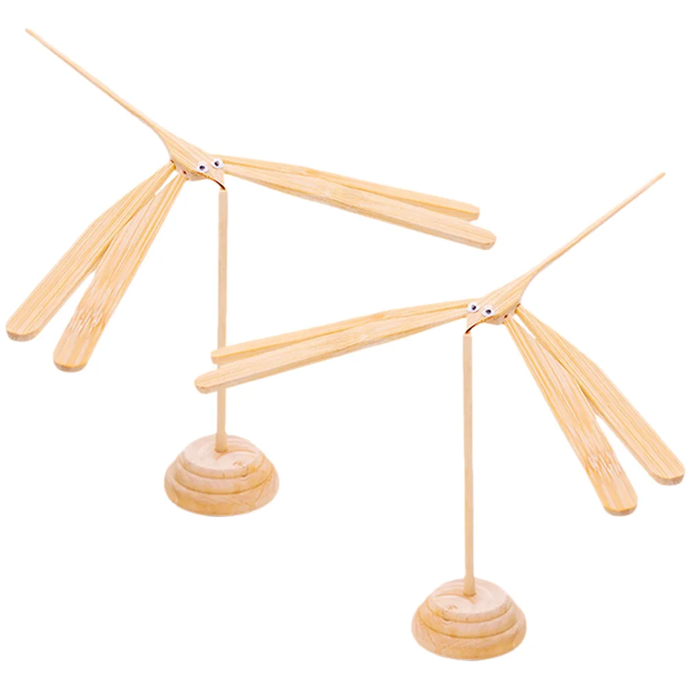 

2pcs Bamboo Dragonfly Toy Kids Educational Balance Plaything Decorative Child Fun Novelty Gift Manual Skill Training