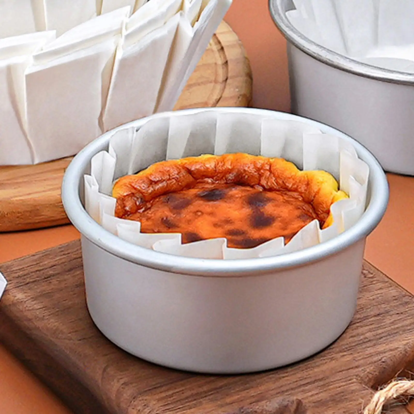 50Pcs 4/6/8inch Kitchen Use Baking Nonstick Papers Cake Wrap Disposable Basques Cake Paper Oilproof Cupcake Liner