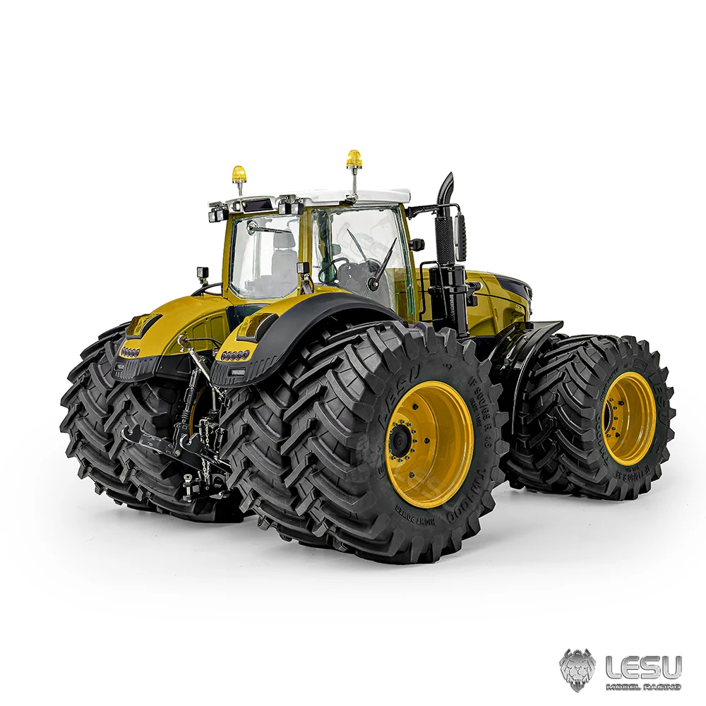 NEW LESU 1/14 AOUE 1050 Metal RC Tractor Hydraulic Double Wheeled Light Smoking Sound ESC Radio Controlled Truck Car RC Model