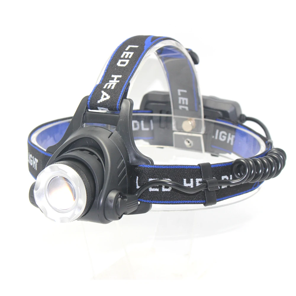 Green LED Headlamp 3 Modes Outdoor Camping Fishing Hunting Headlight Zoom Head Lamp  Power by 18650 Battery