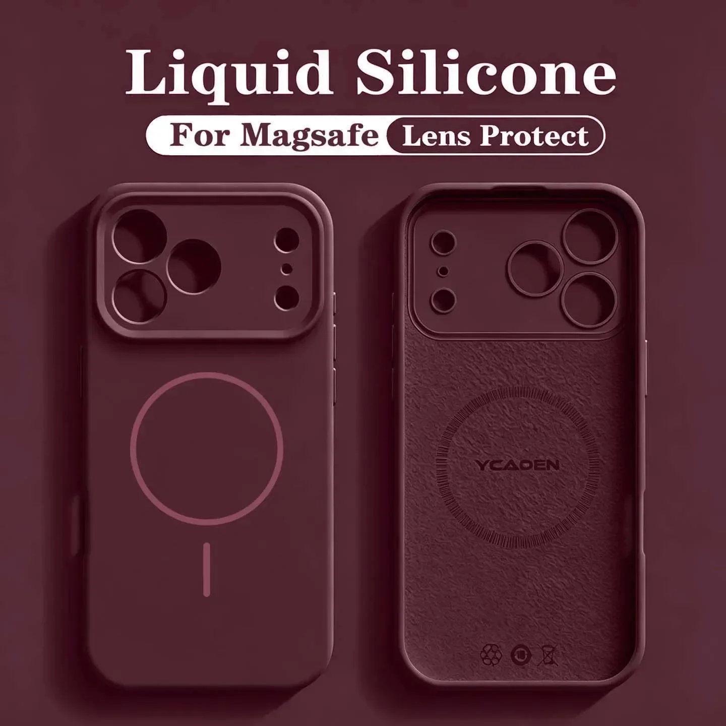 Funda de Silicona de Color Sólido con Carga Inalámbrica Magnética Magsafe para iPhone 18 17 Pro Max 16 15 14 13 Pro, Carcasa Protectora