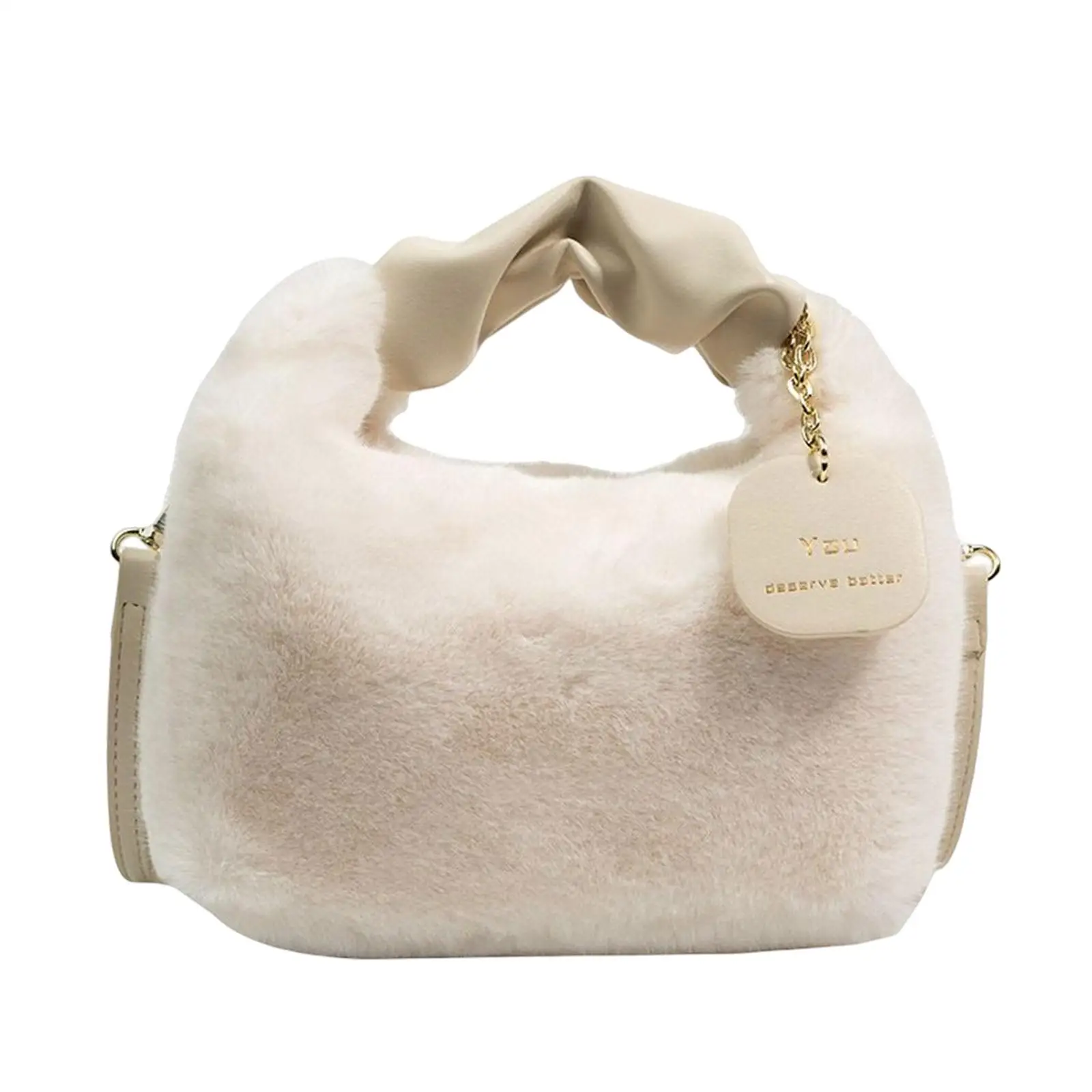 Women Plush Handbag with Convertible Strap for Everyday Chic