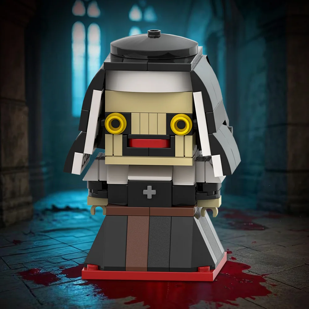 

Gobricks MOC The Nun Brickheadz Building Blocks Model Horror Movie The Conjuring The Nun Figure Bricks Toys Kids Halloween Gifts