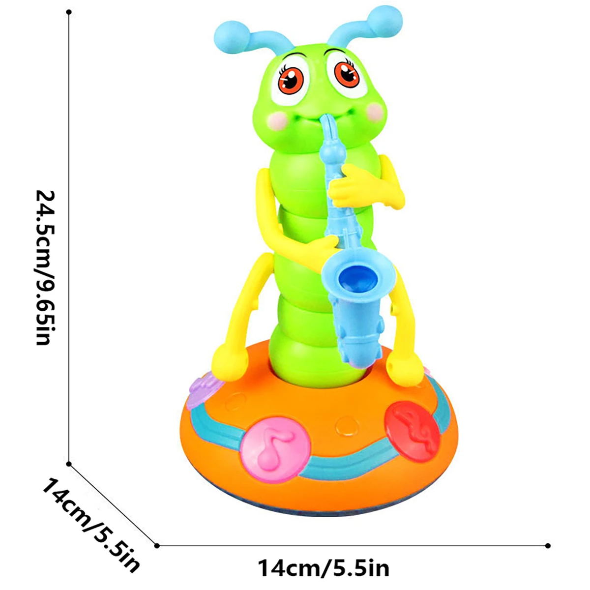 1 шт. танцевальный саксофон гусеница, Детская электрическая гусеница саксофон игрушки, автоматическая танцевальная игрушка для предотвращения препятствий