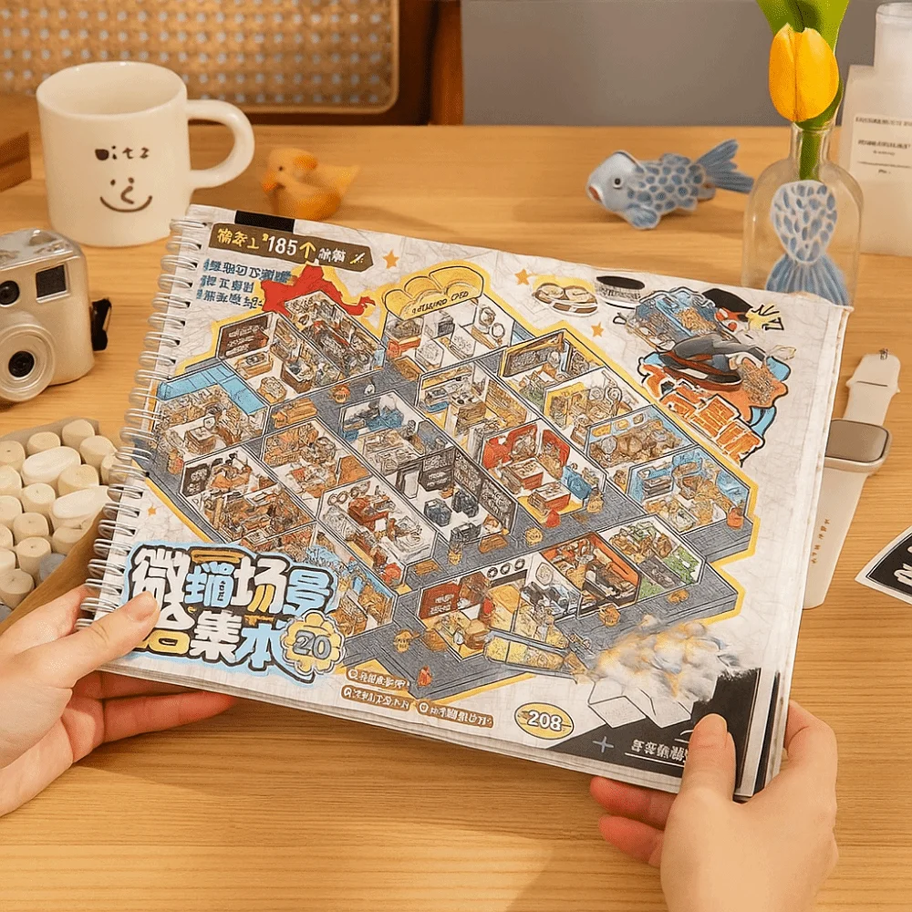 

Plus Size 3D Landscaping Stickers Paper Multi-functional Forest Party DIY Landscape Sticker Panda's Daily Life Waterproof