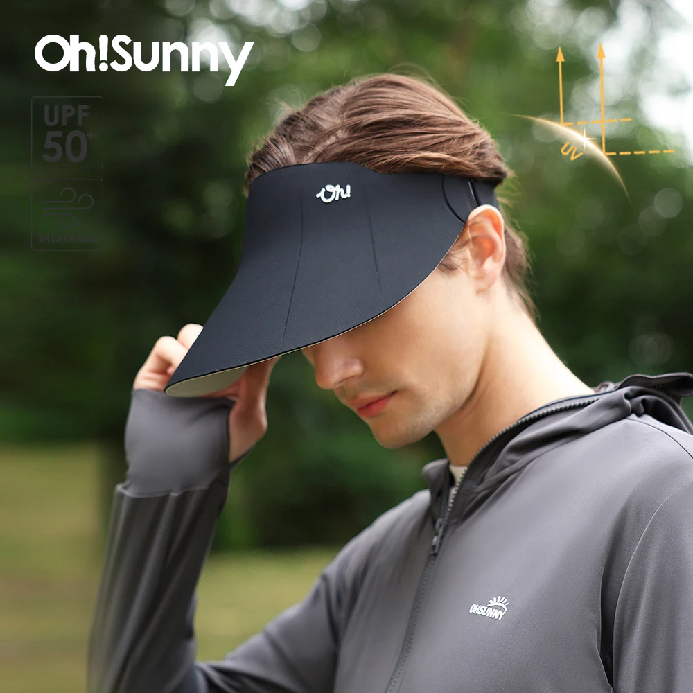 OhSunny Golf Caps Outdoor Fashion Empty Top Sun Visor 2024 Portable Soft UV Protection Cap Unisex Double Sided Wearing Sunhats