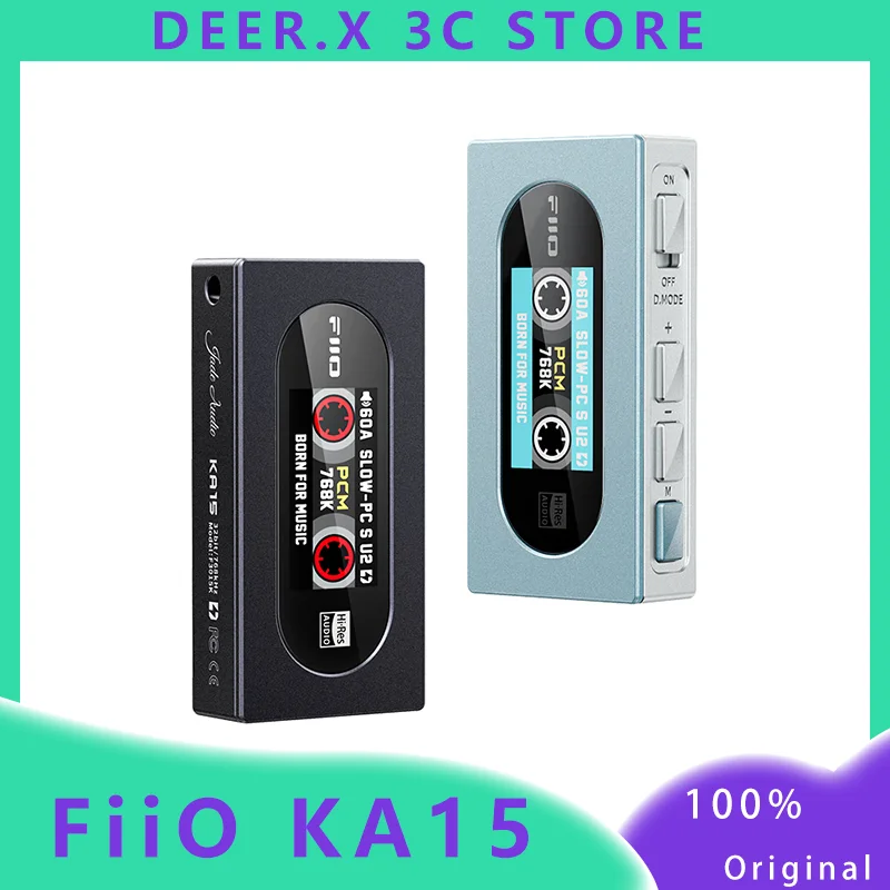 Fiio KA15 Decoding Headphone Amplifier Hifi Balance 4.4 Power Amplifier Portable Small Tail Adapter Cable Supports Dsd256 Ps5