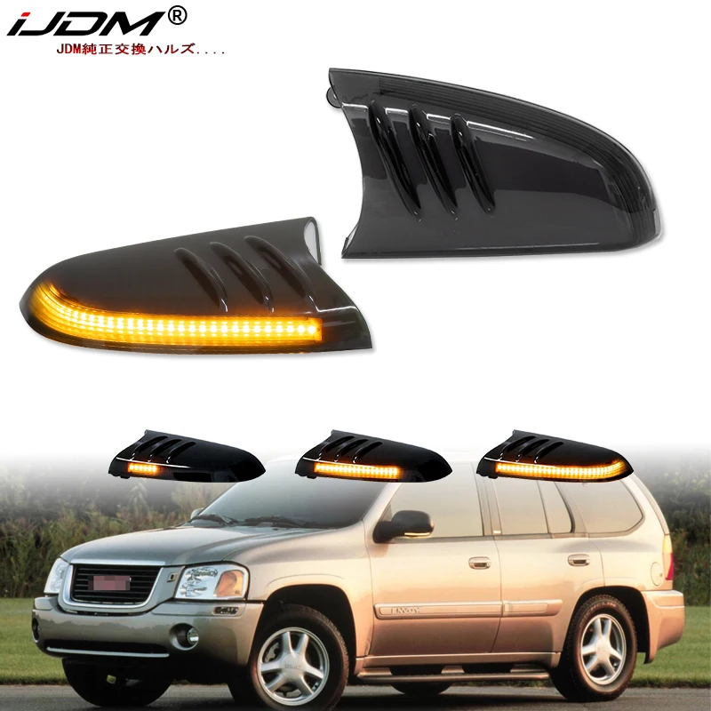 2pcs For Chevrolet Trailblazer,For GMC Envoy & For Oldsmobile Bravada Flash Side View Mirror Amber Sequential Turn Signal Lights