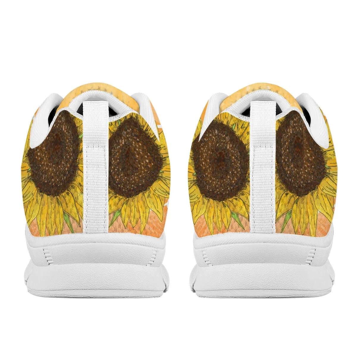INSTANTARTS New Casual Sneakers Peace And Love Sunflower Design Flat Shoes for Women Wear Resistant Vulcanized Shoes Chaussure