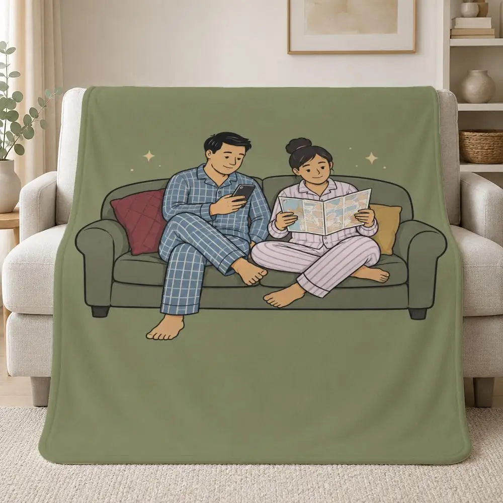 Funny Motivational Typography Quote FROM LEAVING THE COUCH Throw Soft Plush Flannel Throw Blanket Sofa Bed Travel Home Decor