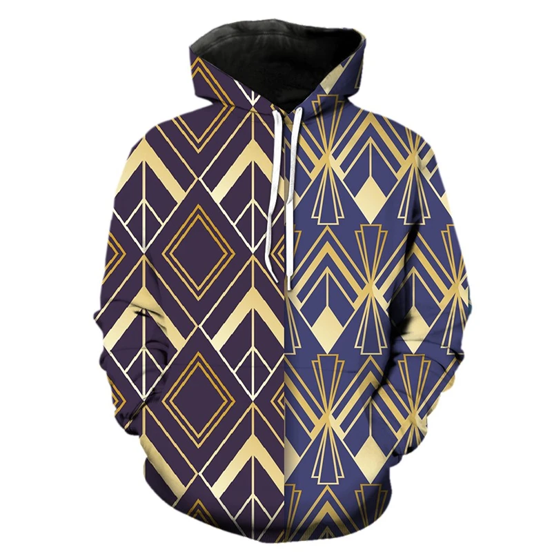 الرجعية الرجال هوديي مجردة نمط حار بيع بارد مع هود الستر بلوزات الموضة Harajuku ثلاثية الأبعاد طباعة للجنسين الهيب هوب هوديس #2