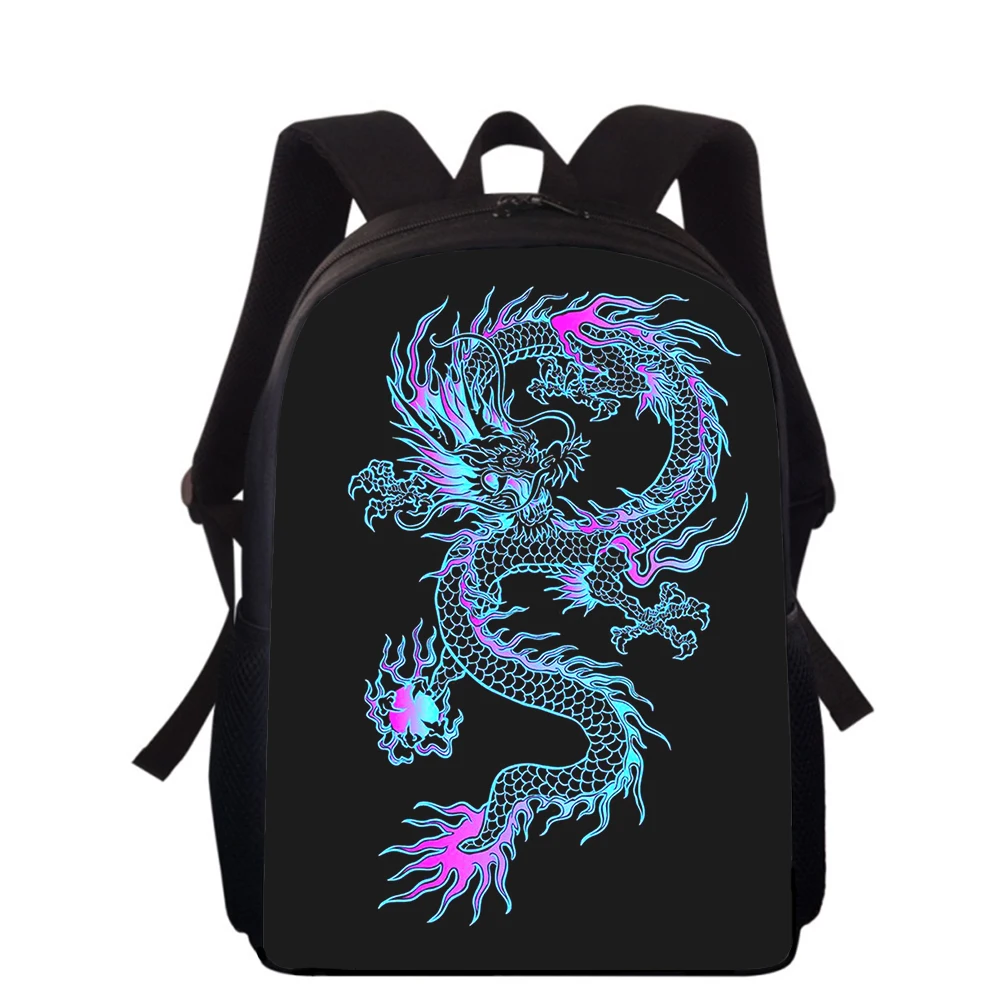 Loong CHINA Chinese dragon 15 "3D Print Kids Mochila Sacos de Escola Primária para Meninos Meninas Back Pack Estudantes School Book Bags