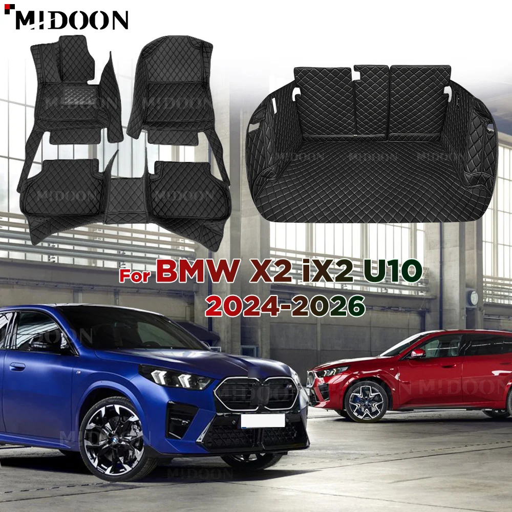 

Автомобильные коврики в багажник для BMW X2 iX2 sDrive20i U10 2024 2025 2026 5-местные автомобильные коврики для ног, вкладыш для багажника, аксессуары для интерьера
