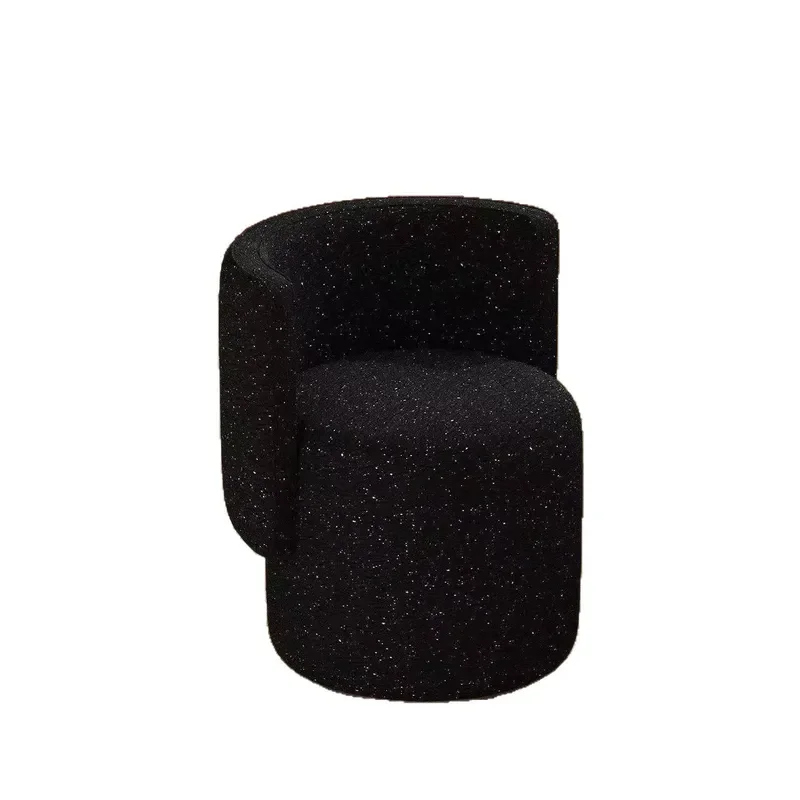Cream French Princess Makeup Stool Swivel Vanity Chair with Backrest Light Luxury Bedroom Furniture