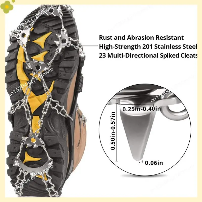 

LDHL 28-Tooth 201 Stainless Steel Outdoor Ice And Snow Anti-Skid Claws Welded Anti-Skid Shoe Covers With Ice Grippers