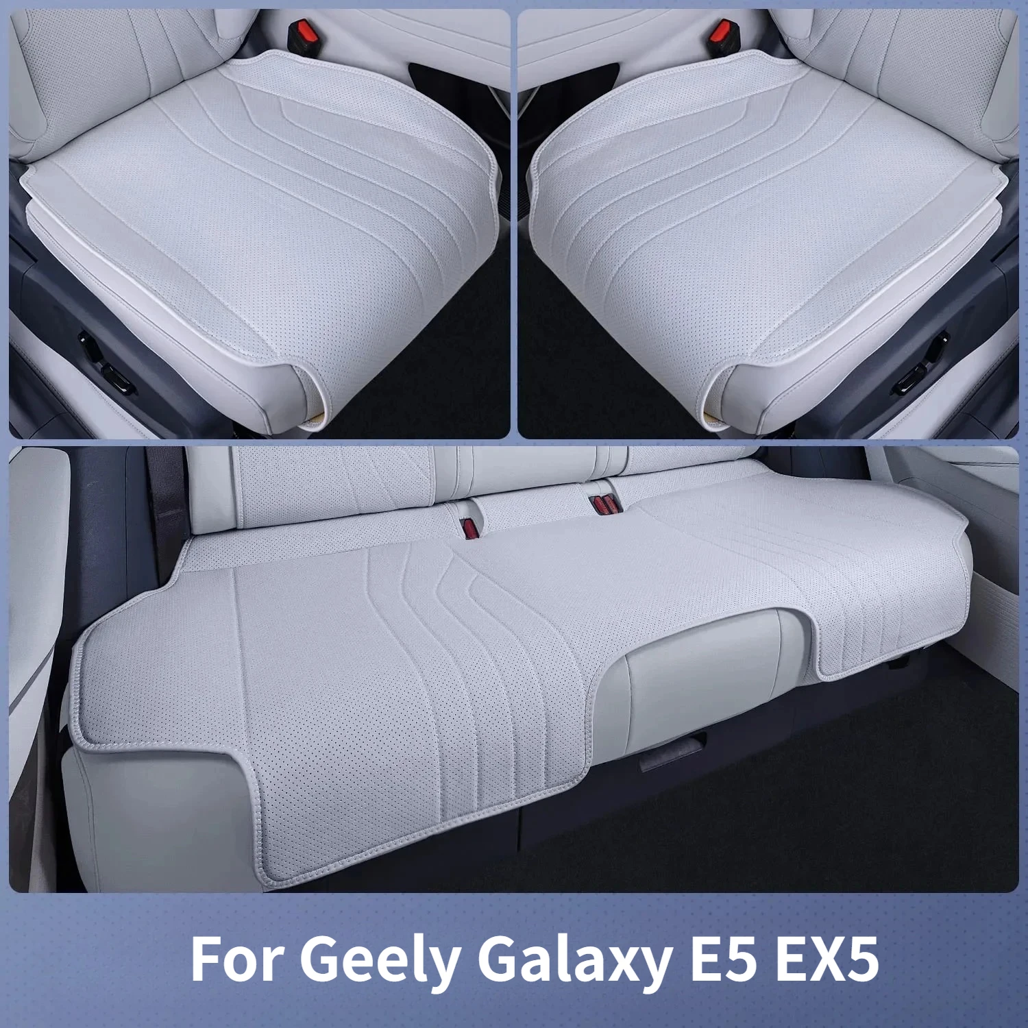 

For Geely Galaxy E5 EX5 3Pcs/Set Car Seat Cover Four Seasons Leather Breathable Front & Rear Seat Cover Cushion Pad Accessories