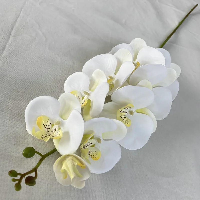 

2PC Artificial 9Heads Phalaenopsis Floral Arrangement Silk Butterfly Orchid Flower Branch for Wedding Decor Simulation Orchids