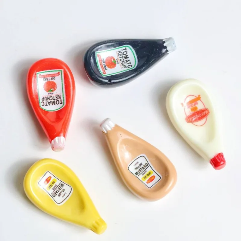 Kreative Simulation Tomatensauce Flache Flasche DIY Kühlschrank Aufkleber Handgefertigtes Material Ketchup/Mayonnaise/Senf Zubehör