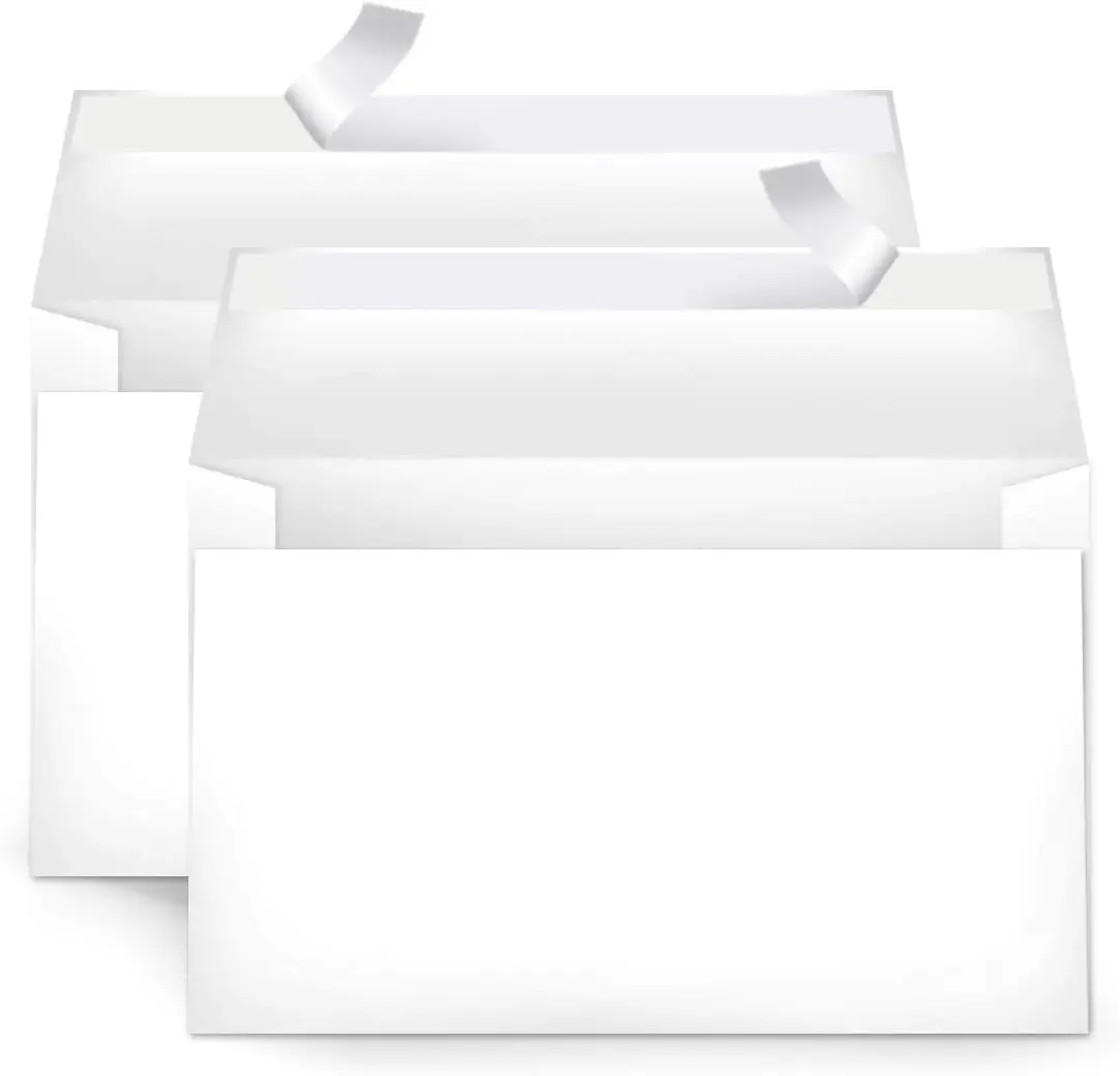 

A9 Blank Invitation Mailing Envelopes, Peel & Seal, No Licking, 5-3/4 x 8-3/4, White, 100 Pack