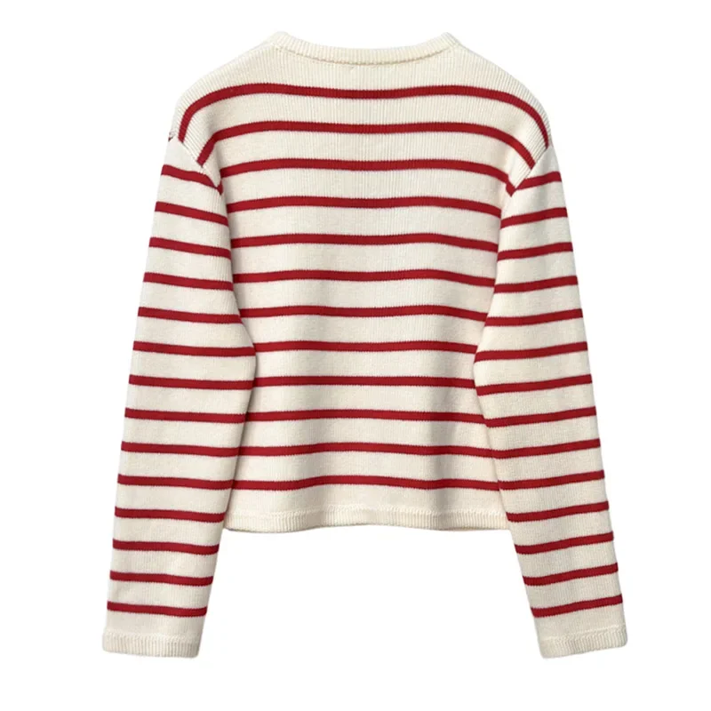 2025 Maglione moda coreana Cardigan da donna Maglione lavorato a maglia a righe femminile Cardigan corto invernale Cardigan a maniche lunghe Top