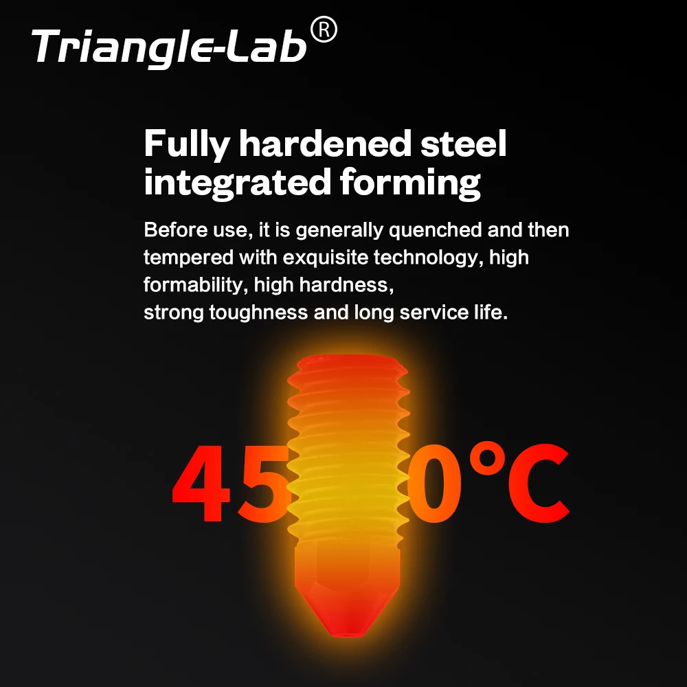 Trianglelab® M4 Hardened Steel Nozzle Perfect for Bambulab H2D/A1/A1mini Fully Hardened Steel Integrated Forming For AMS BMCU