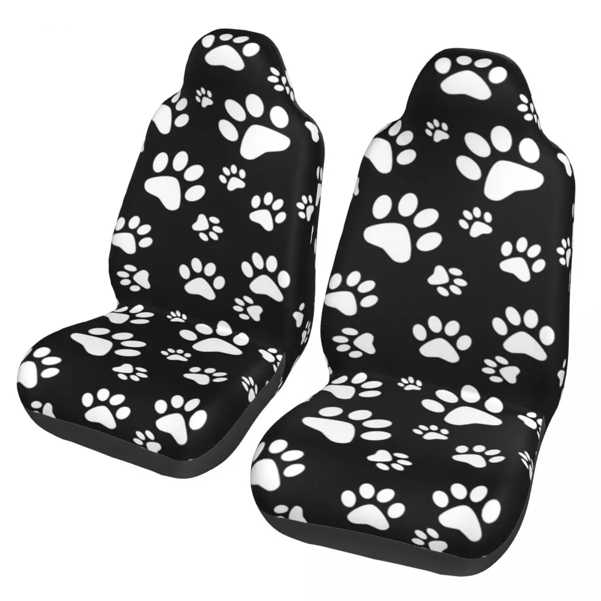 Paw Love, Paw Prints Car Seat Cover Set 2 Pcs for Cars Auto SUV Universal Protector Accessories