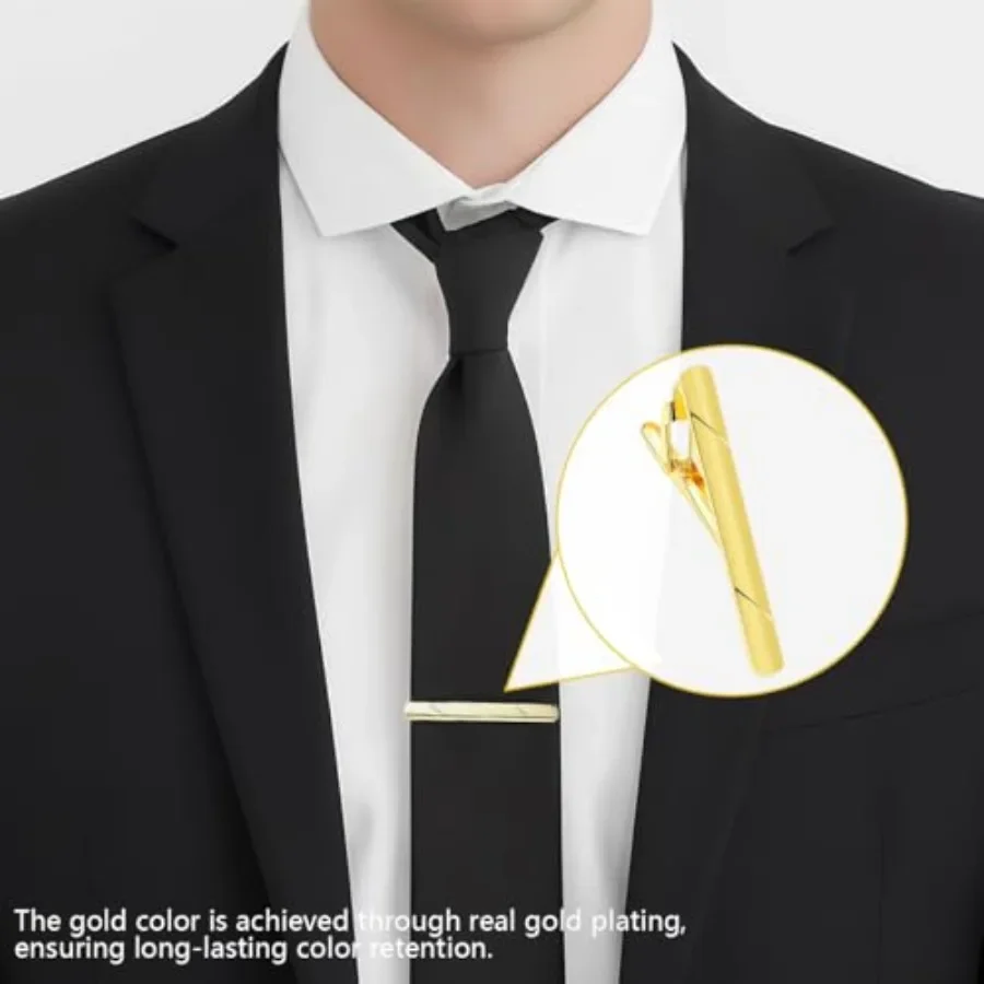 Mens Stainless Steel Tie Clips Minimalist Necktie Tie Bar Clasp Clip Clamp Pins Best Gift For Men Business Party Wedding Best G - view 6