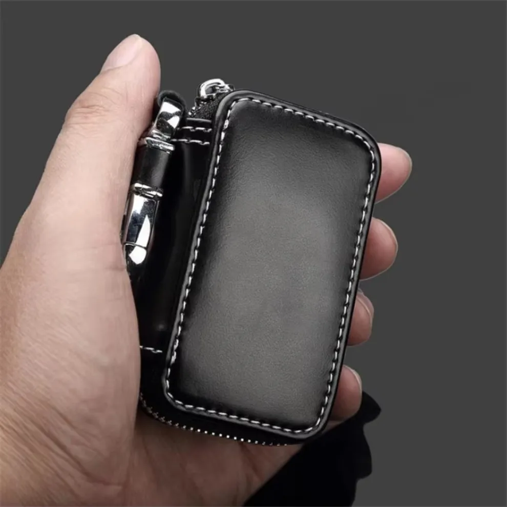 Leather Car Key Wallets Men Key Holder  Keys Organizer Women Keychain Covers Zipper Key Case Bag Unisex Pouch Purse 1pcs