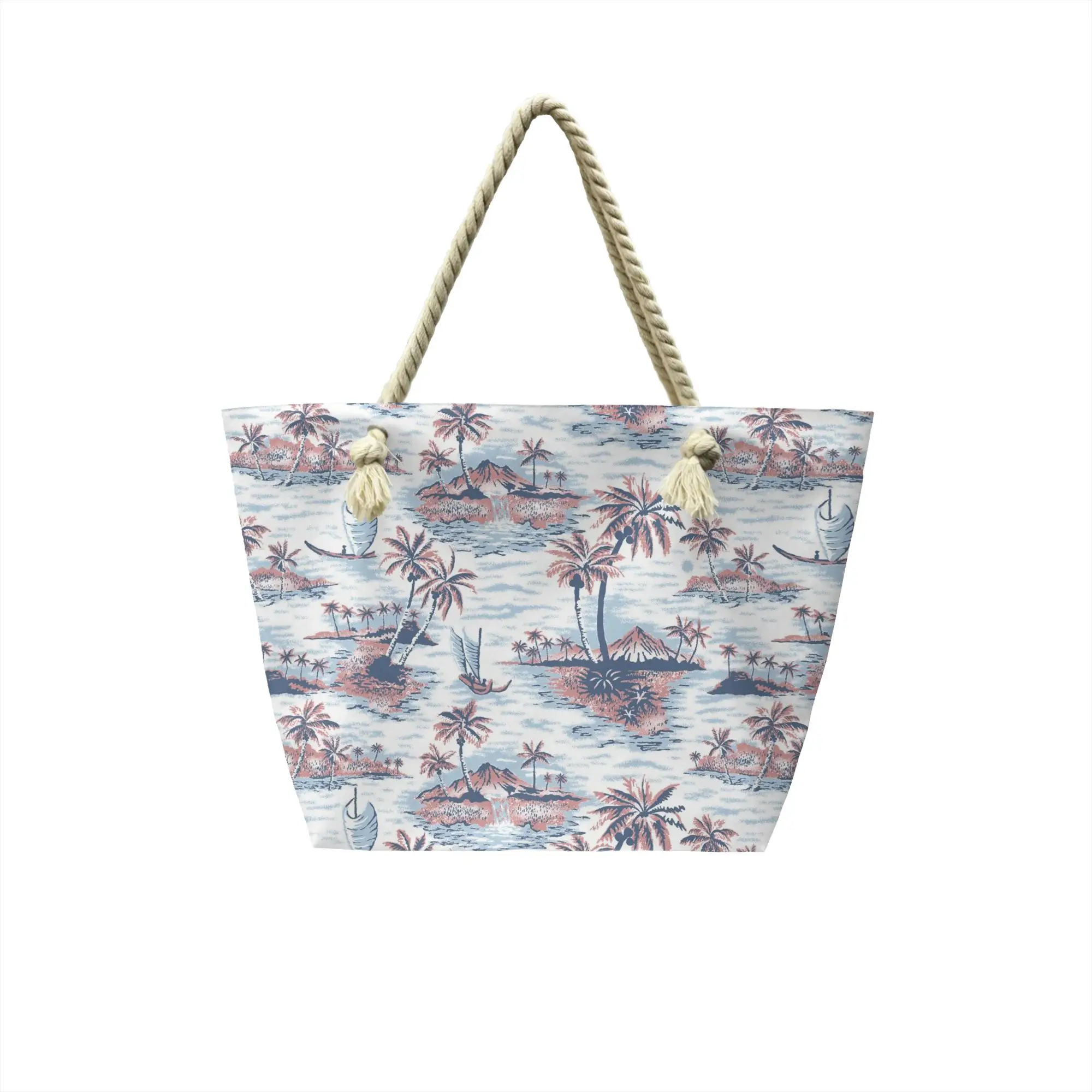 Colorful Sea Coconut Tree Hawaiian Beach Grocery Tote Shopping Bag Women Funny  Canvas Shoulder Shopper Bag Big Capacity Handbag