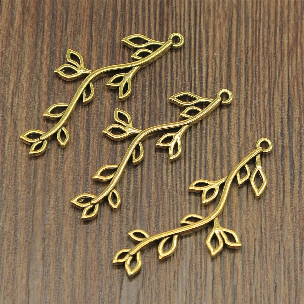 WYSIWYG 10pcs Charms Branch 17x43mm 3 Colors Antique Silver Color Antique Gold Color Alloy DIY Jewelry Making Accessories