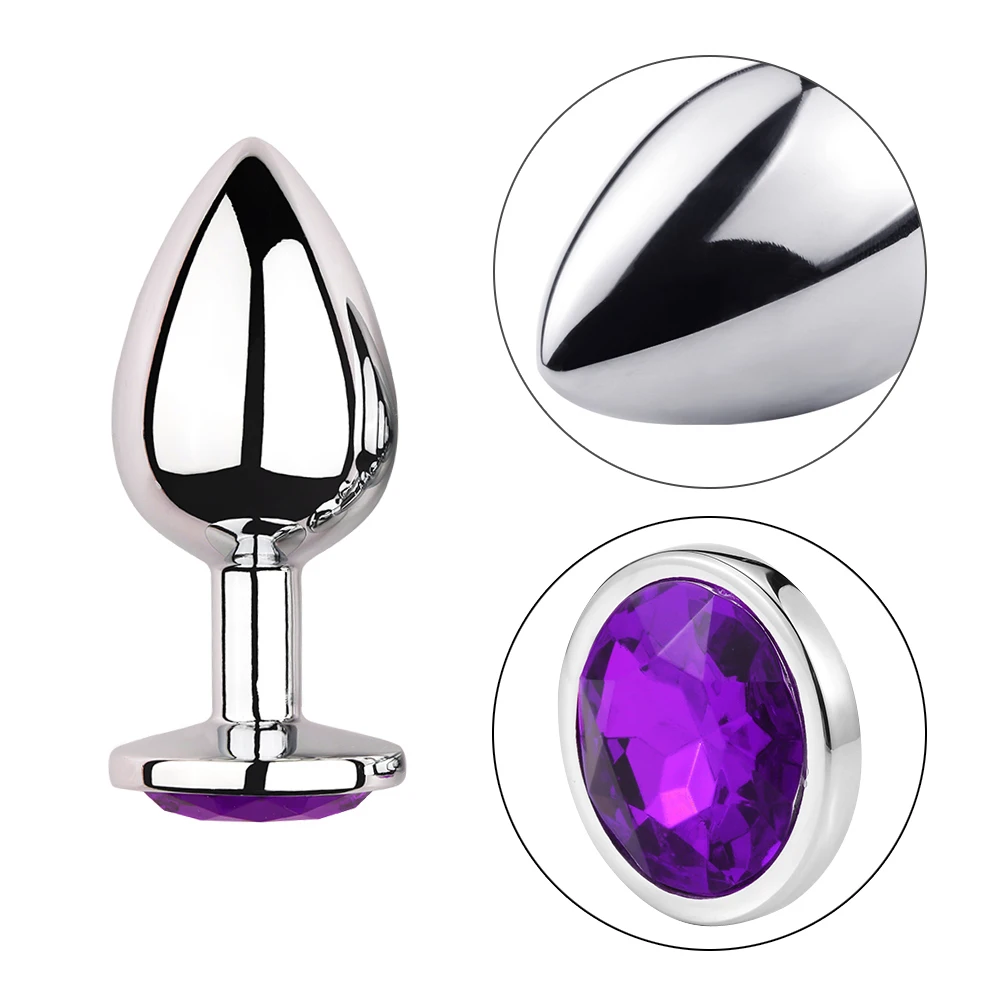 1Pcs, Metal anal plug Jewelry base, novice player to senior player 5 size, Butt g-point massage, sex toys