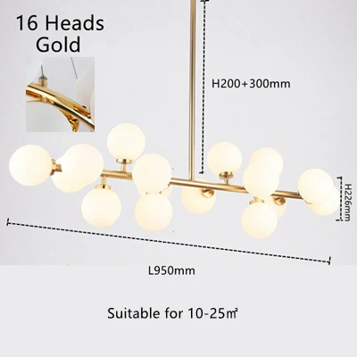 Nordic Ronde Kroonluchter Glazen Bal Kroonluchters Restaurant Bar Keuken Woonkamer Ring Scandinavische Lamp Armaturen