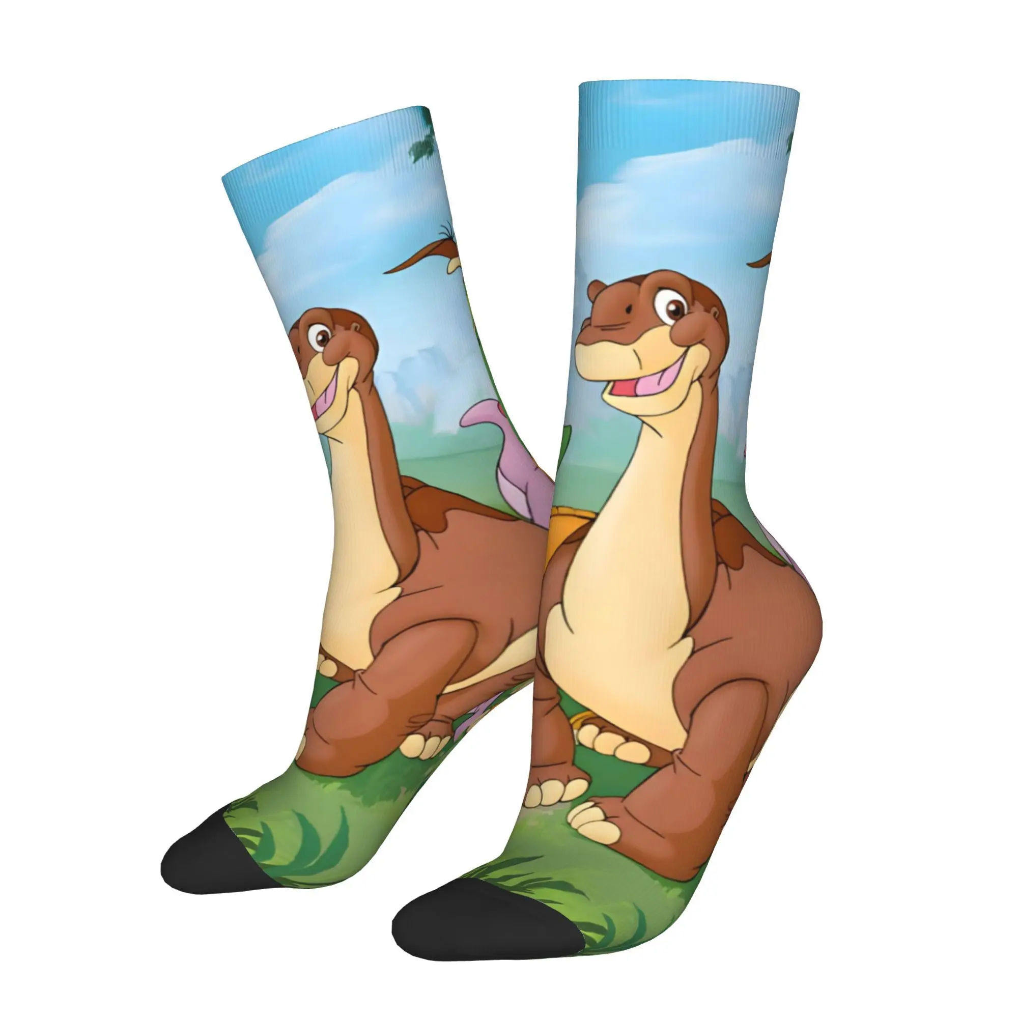 

Funny Happy Men's Socks Dinosaurs Pattern Retro Harajuku Street Style Seamless Crew Sock Gift Pattern Printed