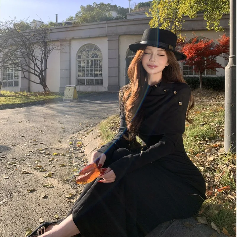 Ele Sexy Gebreide Lange Dr vrouwen Hoge Taille Slim Fit Herfst Winter Nieuwe Sle Retro Ci Pendelen H-ape Bodycon Dr