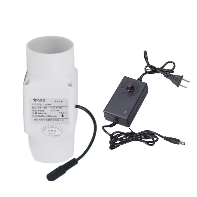 מאוורר פליטה מתכוונן 12V במהירות מתכווננת 2 אינץ' 50 מ"מ אוורור מגבר פליטה מפוח חולץ לבית חיות מחמד מטבח אסלה