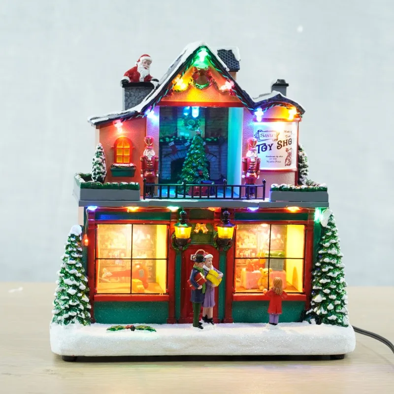 

Christmas House Holiday Gift Shop Christmas House Sculptures Decorations, Christmas Tree Landscape Villa House Crafts