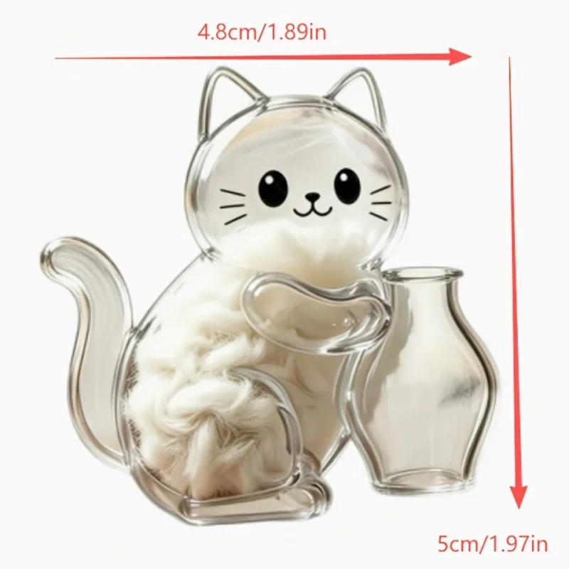 Transparent Cat Hair Storage Refrigerator Magnets Pet Fur Keepsake Capsule DIY Cat Whiskers Collector Fridge Home Decor Gif