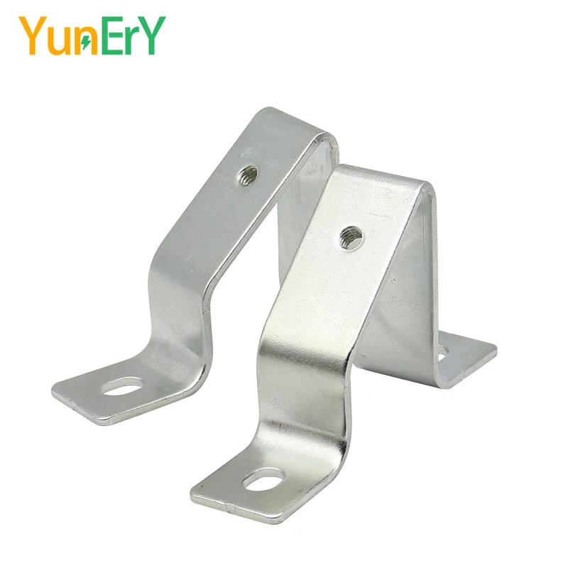 2PCS DIN Rail 45° Base Terminal Cold-rolled Steel Plate for Electrical Installation Sliding Bracket Screw Fixation For 35mm Rail