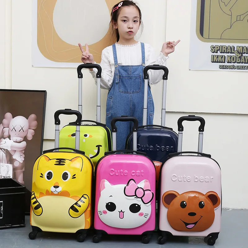 18 Inch Cute Animal 3D Student Travel Luggage ABS Spinner Cartoon Children's Trolley Case Wheel Suitcase