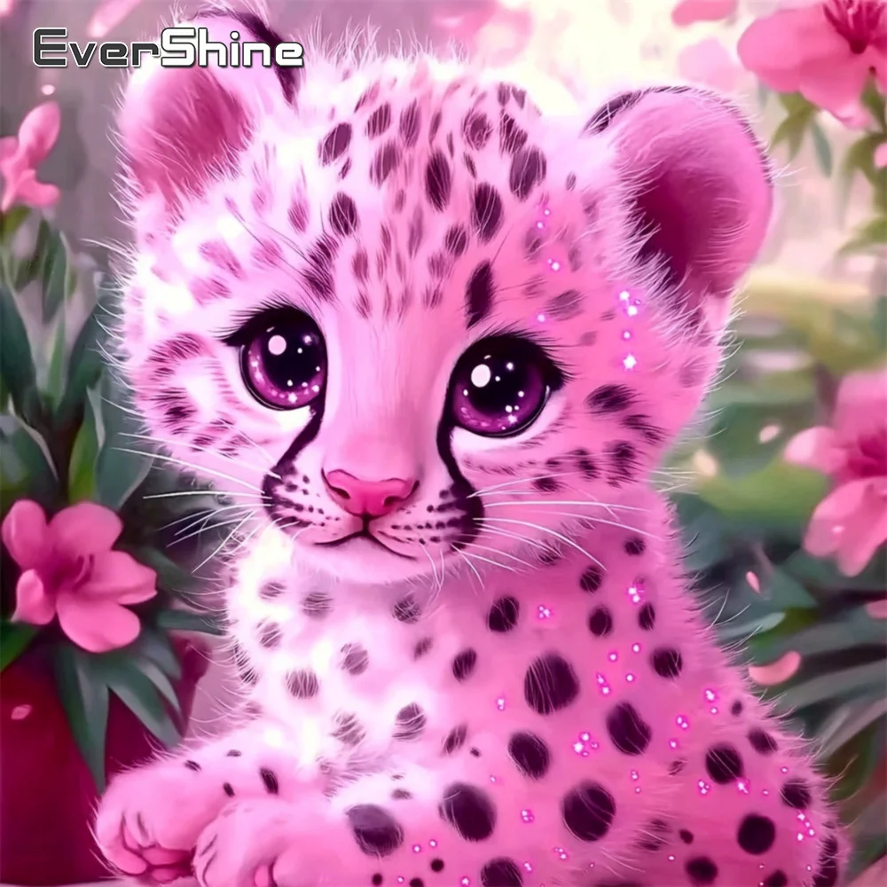 

EverShine Diamond Painting Leopard Full Drill Mosaic Animal Picture Rhinestones Diamond Embroidery Flower 5D DIY Wall Decor
