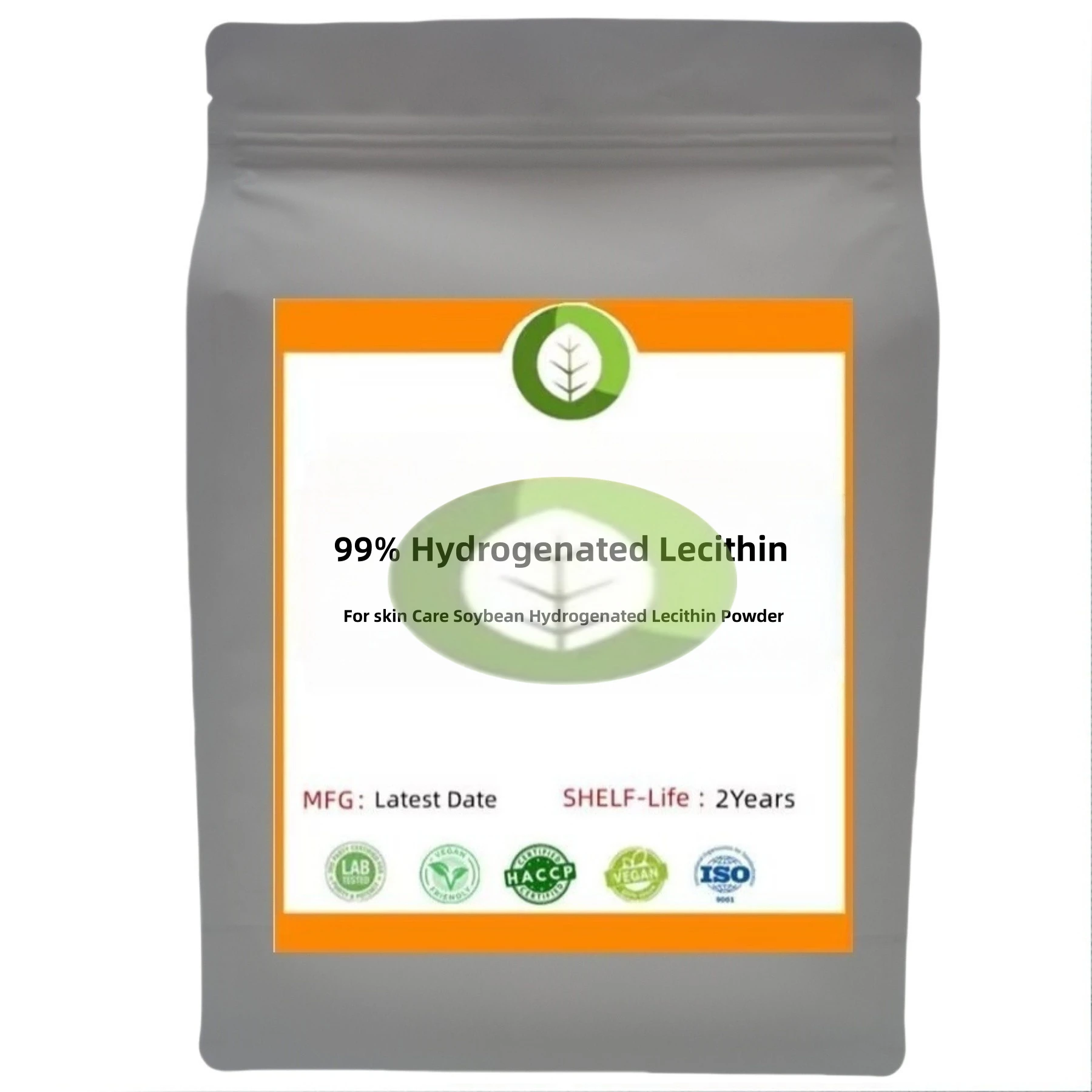 Polvo de lecitina hidrogénica de venta caliente para el cuidado de la piel materia prima cosmética de polvo de lecitina hidrogénica de soja