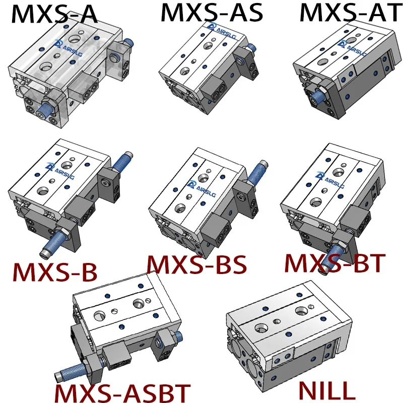 SMC type Pneumatic Rail Slide Air Cylinder MXS12-10A MXS12-20AS 12-30AT MXS12-40A 12-50AS MXS12L-10AT MXS12L-20A MXS12L-30AS 40A