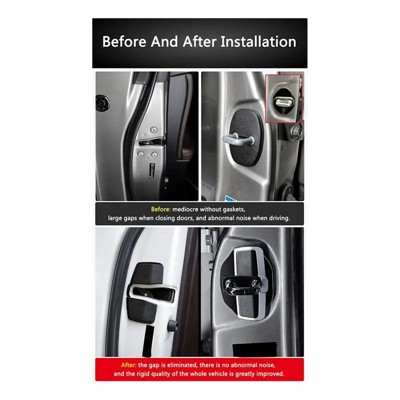 A01K-4 Set Car For Door Stabilizer Latches Protector Cap For Subaru All Series BRZ XV Forester Legacy Outback Impreza WRX