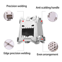 Portable Outdoor Stove Camping Cookware Wood Burning Stainless Steel BBQ Grill Large Opening Durable High Temperature Easy Setup