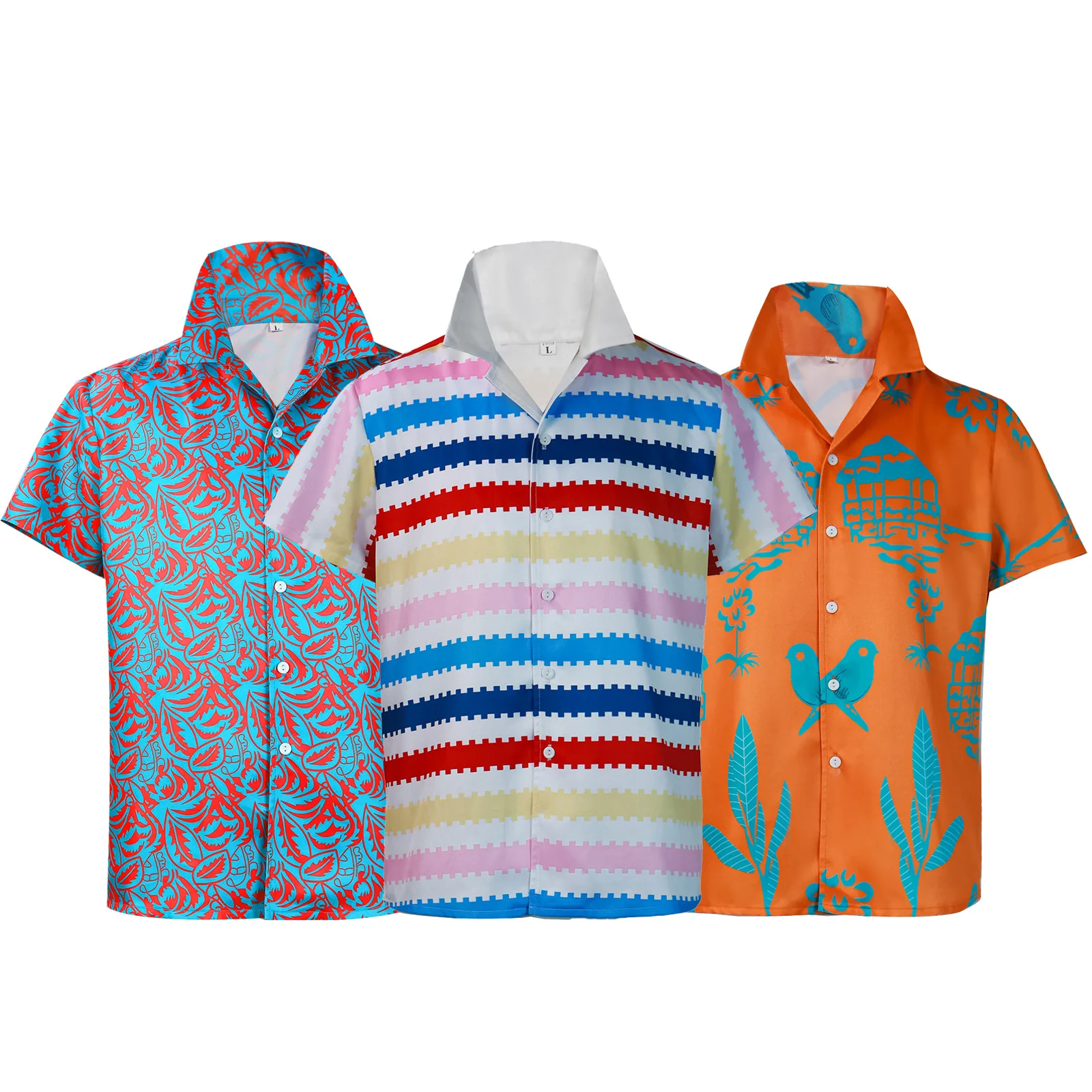 

Seaside Hawaiian Style Men's Shirt Summer Vacation Casual Men's Short-sleeved Shirt Outdoor Beach Loose Comfortable Men's Shirt