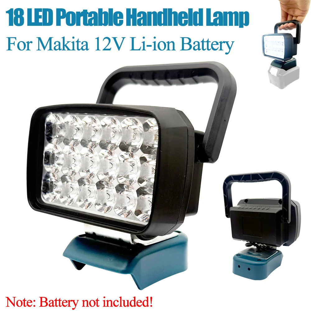 Аксессуары для электроинструментов для литий-ионного аккумулятора Makita 12 В BL1021B BL1041 18 светодиодных рабочих фонарей Ручная лампа Портативные фонари Прожектор