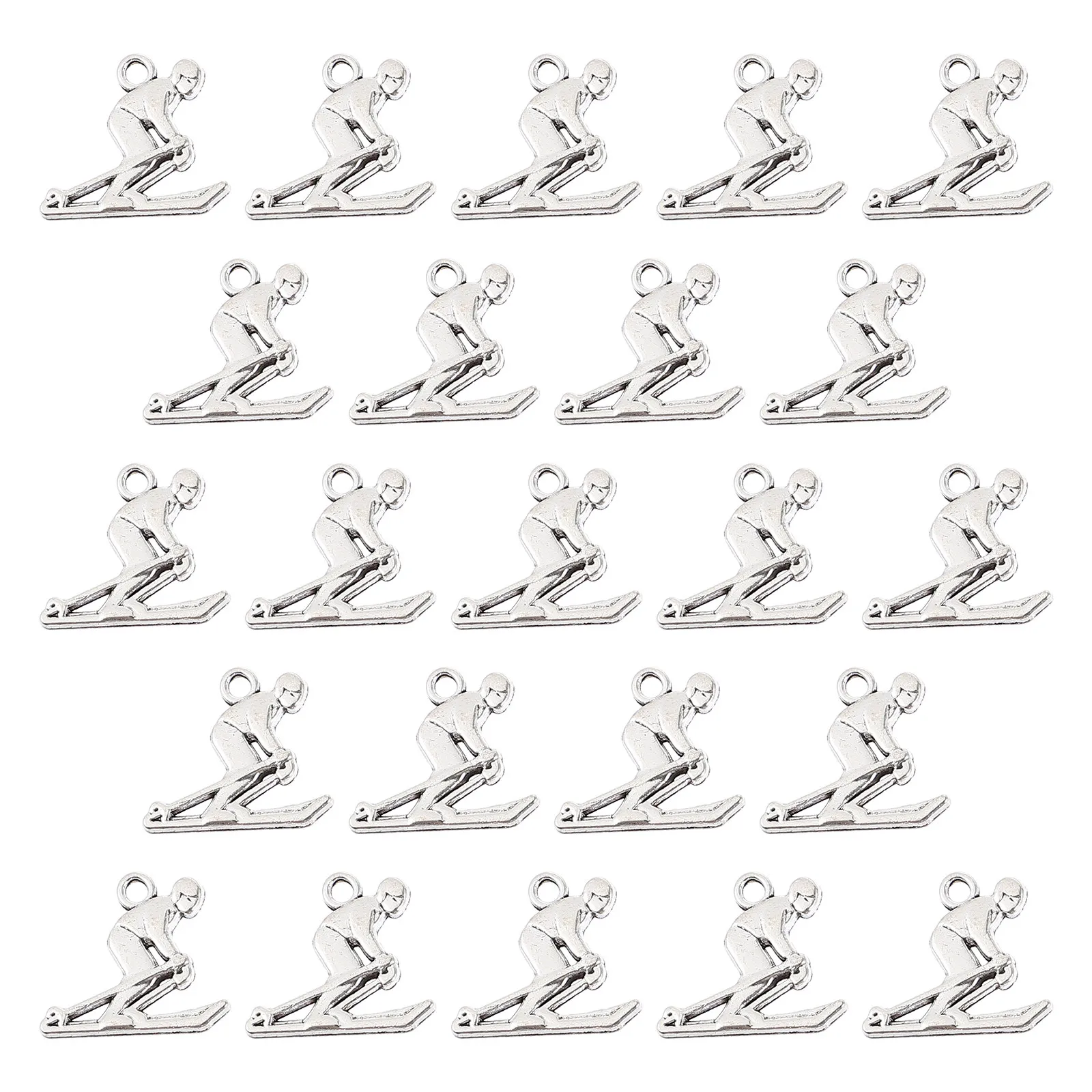 20Pcs Ski Key Chain Accessories Creative Charm Set for Jewelry Making Bracelets Necklaces Earrings Winter Gift