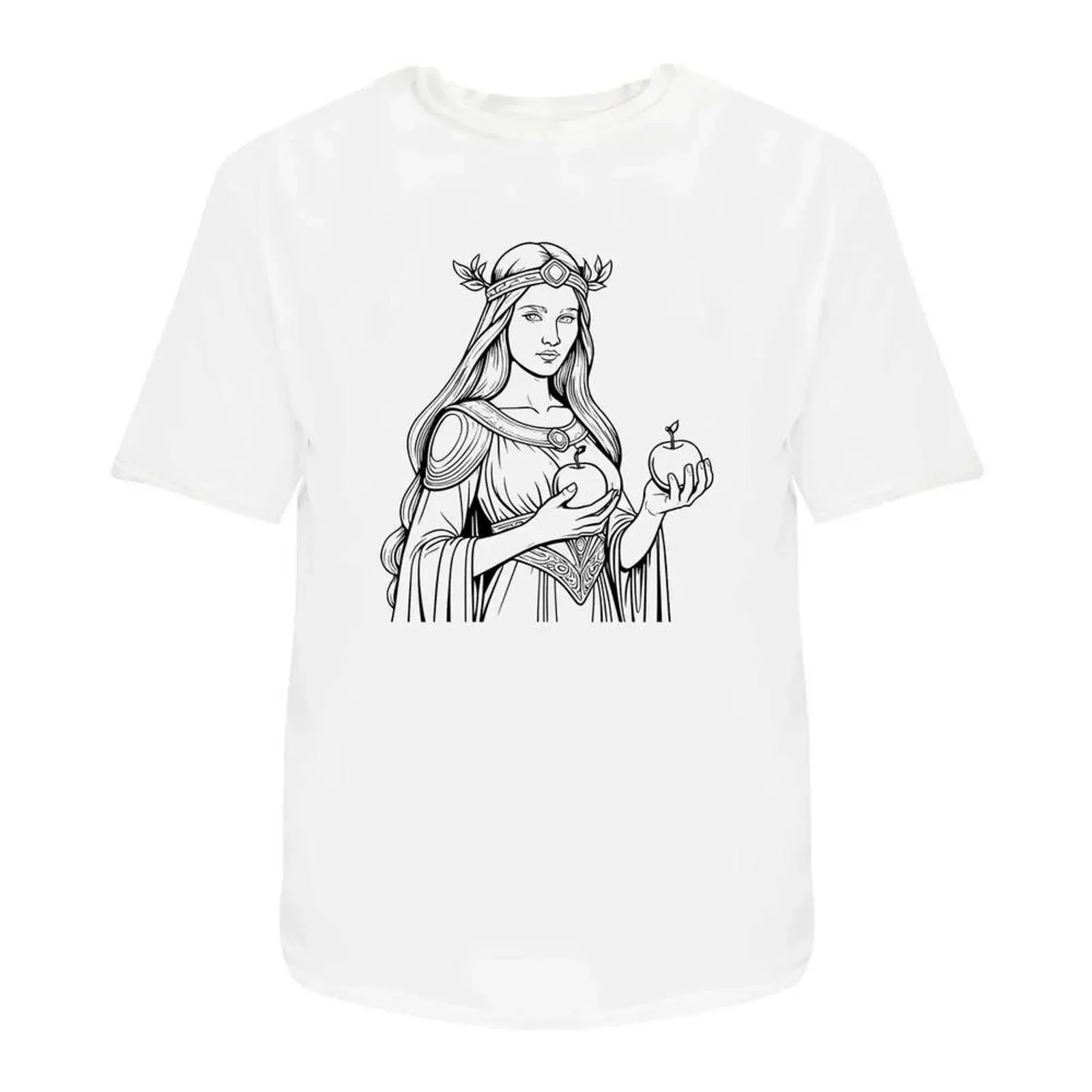 'Norse Goddess Idunn' T Shirt 100 Cotton S XXL TA062362 vintage Washed Slightly Stretched Casual Top For Everyday Wear